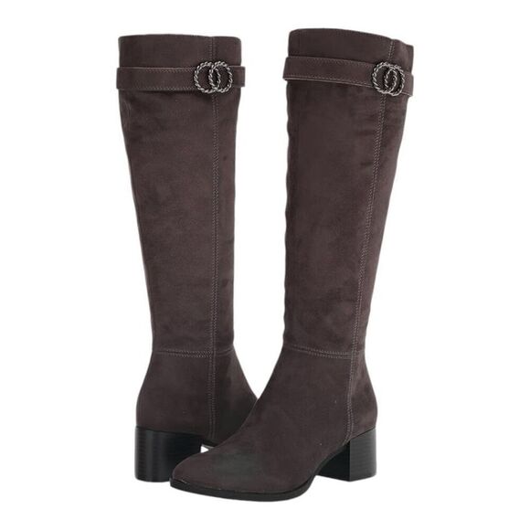 LifeStride Women’s Daring MicroSuede Knee Tall Riding Boot in Stone Grey… - Picture 1 of 6